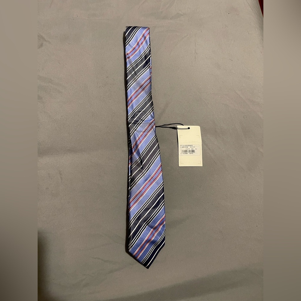 Ben Sherman Blue and Gray Striped Tie